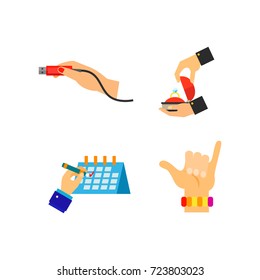 Hands icon set
