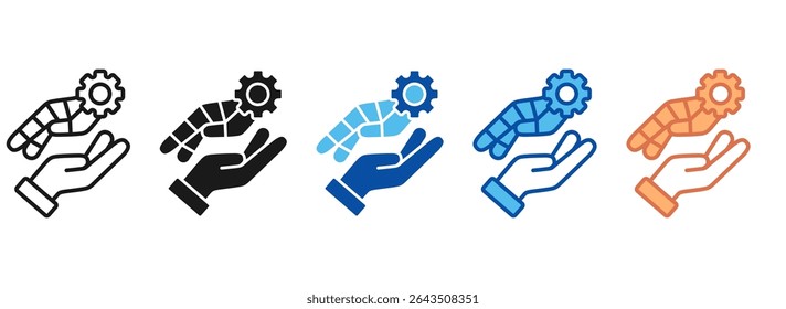 Hands Icon Set Multiple Style Collection