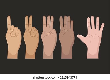 conjunto de iconos de manos sobre fondo negro