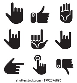 hands icon. hands set symbol vector elements for infographic web.