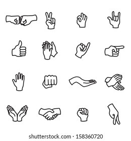 Hands Icon Set Vector Stock Vector (Royalty Free) 158360720 | Shutterstock