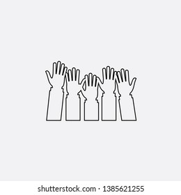 hands up hands icon sign signifier vector
