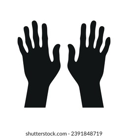 Hands icon. Silhouettes human hands. Human palm sign. Vector illustration