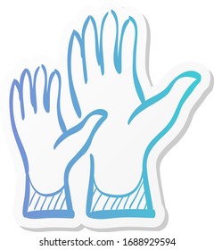 Hands icon in sticker color style. Anatomy human family care kids adult parents