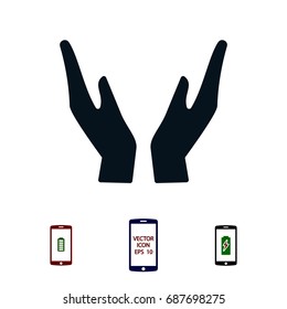 hands icon, stock vector illustration flat design style