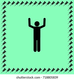 hands up icon, surrendering vector illustration