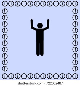 hands up icon, surrendering vector illustration