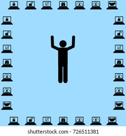hands up icon, surrendering vector illustration