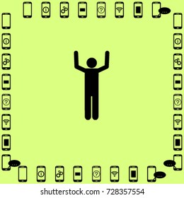 hands up icon, surrendering vector illustration