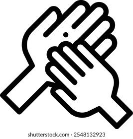 ícone mãos. Design De Estilo Linear Fino Isolado Em Plano De Fundo Branco