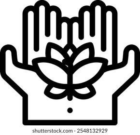 hands icon. Thin Linear Style Design Isolated On White Background