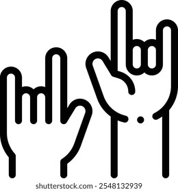 hands icon. Thin Linear Style Design Isolated On White Background