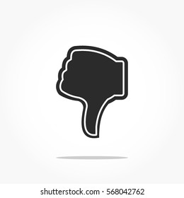 hands icon with thumb down symbol. hand gestures with shadow effect