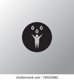 Hands up icon in trendy isolated on grey background.Vector illustration.