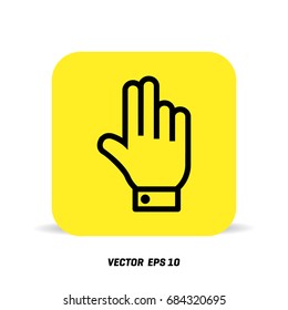 hands icon with two fingers open symbol. hand gestures with shadow effect