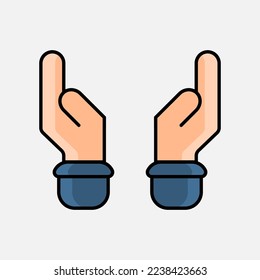 Hands icon vector. Flat design vector icon. Praying. Muslim pray.