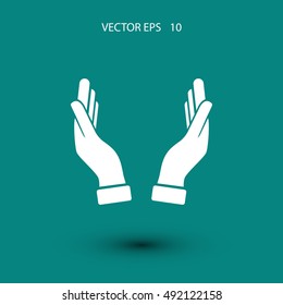 hands icon vector, flat design best vector icon