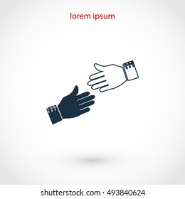 hands icon vector, flat design best vector icon