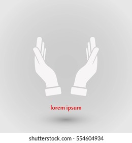 hands icon vector, flat design best vector icon