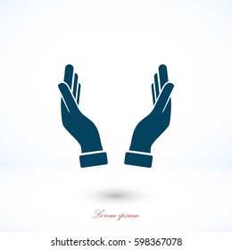 hands icon vector, flat design best vector icon