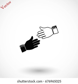 hands icon vector, flat design best vector icon