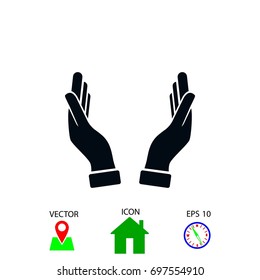 hands icon vector, flat design best vector icon
