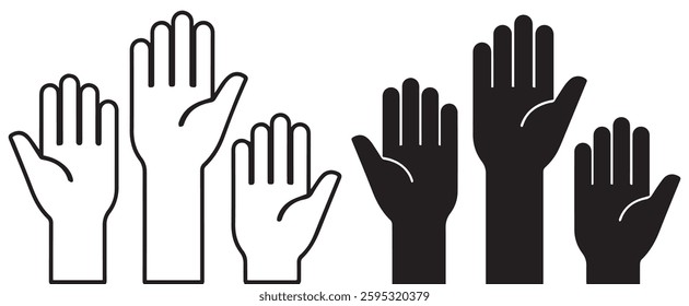 hands up icon vector illustration eps file
