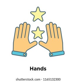 Hands icon vector isolated on white background, Hands transparent sign