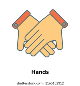 Hands icon vector isolated on white background, Hands transparent sign