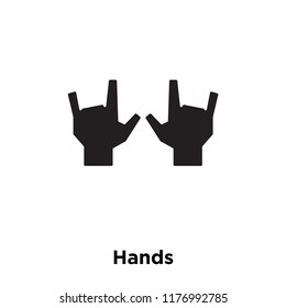 Hands icon vector isolated on white background, logo concept of Hands sign on transparent background, filled black symbol
