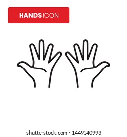 Hands icon vector on white background