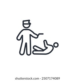 hands up icon. vector.Editable stroke.linear style sign for use web design,logo.Symbol illustration.
