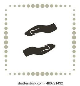 Hands icon, web design element
