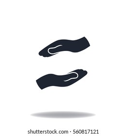 Hands icon, web design element