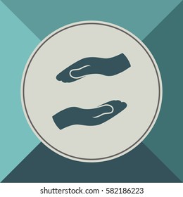 Hands icon, web design element
