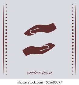 Hands icon, web design element