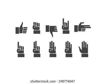 Hands icons.