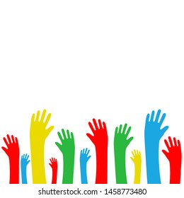 Hands icons. Color set. Graphic template. Vector illustration