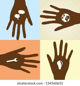 Hands Icons different concepts vector illustration