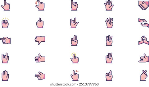 Hands Icons Hochwertige Vektorsymbol-Kollektion mit bearbeitbarem Strich. Ideal für professionelle und kreative Projekte.