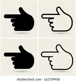 hands icons pointers. vector set eps10