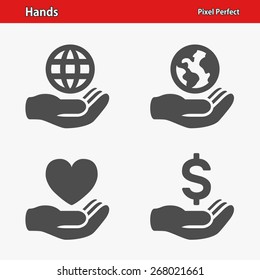 Hands Icons. Professional, pixel perfect icons optimized for both large and small resolutions. EPS 8 format.