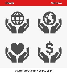 Hands Icons. Professional, pixel perfect icons optimized for both large and small resolutions. EPS 8 format.