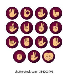 Hands icons set 1