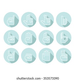 hands icons set 2