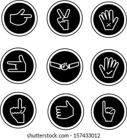 hands icons set