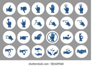 Hands icons set