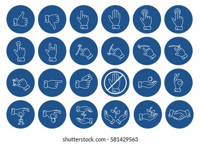 Hands icons set