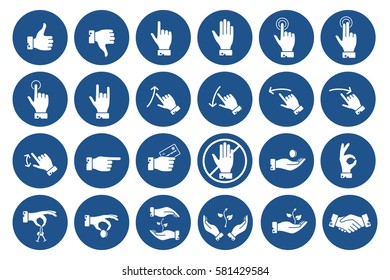 Hands icons set