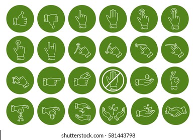 Hands icons set